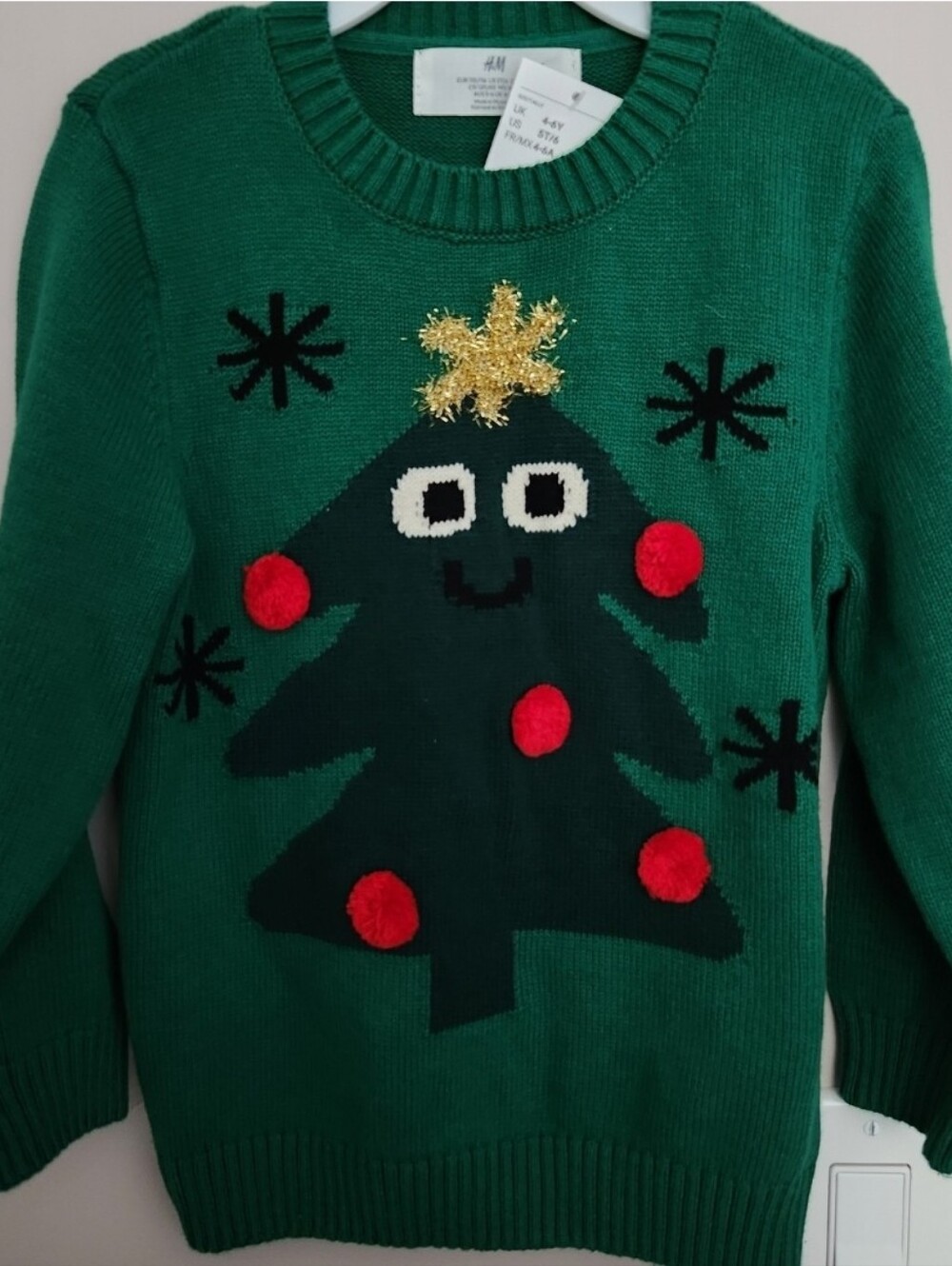 Christmas Tree Sweater By H&M SO Cute!! Size 5T/6 Yrs.